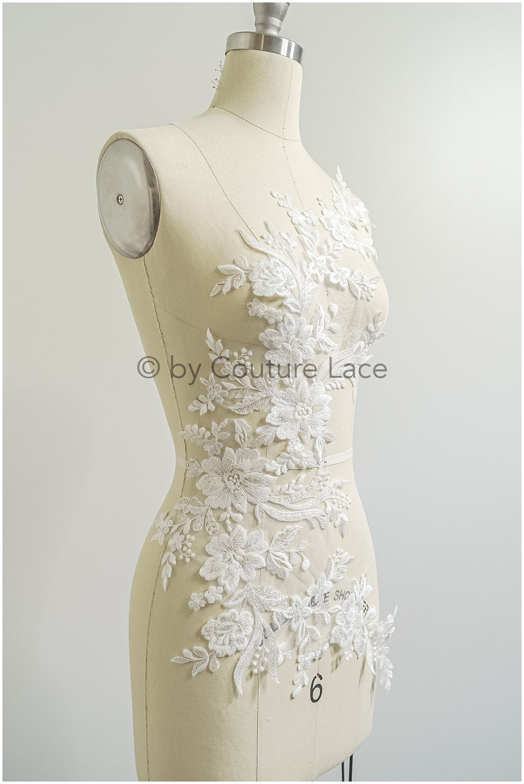 romantische Perlenblumen Spitze Aufnäher/ Baumwollblumen Applikation/ Brautkleid Spitze Applikation/ Brautblume Applikation// A22-298