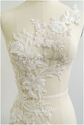 romantische Perlenblumen Spitze Aufnäher/ Baumwollblumen Applikation/ Brautkleid Spitze Applikation/ Brautblume Applikation// A22-298