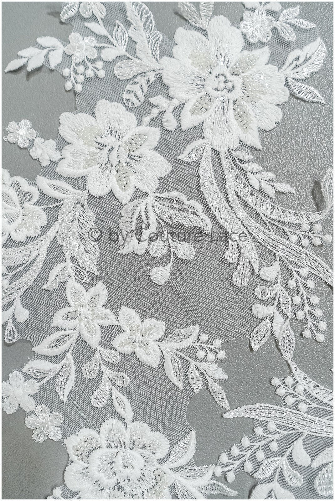 romantische Perlenblumen Spitze Aufnäher/ Baumwollblumen Applikation/ Brautkleid Spitze Applikation/ Brautblume Applikation// A22-298