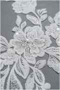 Romantische Perlenblüten Spitze Aufnäher/ Baumwollblume Applikation/ Brautkleid Spitzen Applikation/ Brautblumen Applikation// A22-299