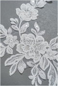Romantische Perlenblüten Spitze Aufnäher/ Baumwollblume Applikation/ Brautkleid Spitzen Applikation/ Brautblumen Applikation// A22-299