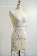 Romantische Perlenblüten Spitze Aufnäher/ Baumwollblume Applikation/ Brautkleid Spitzen Applikation/ Brautblumen Applikation// A22-299
