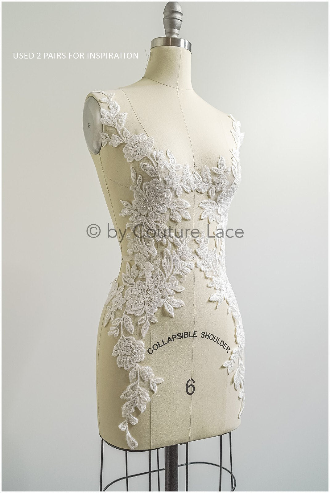 Romantische Perlenblüten Spitze Aufnäher/ Baumwollblume Applikation/ Brautkleid Spitzen Applikation/ Brautblumen Applikation// A22-299