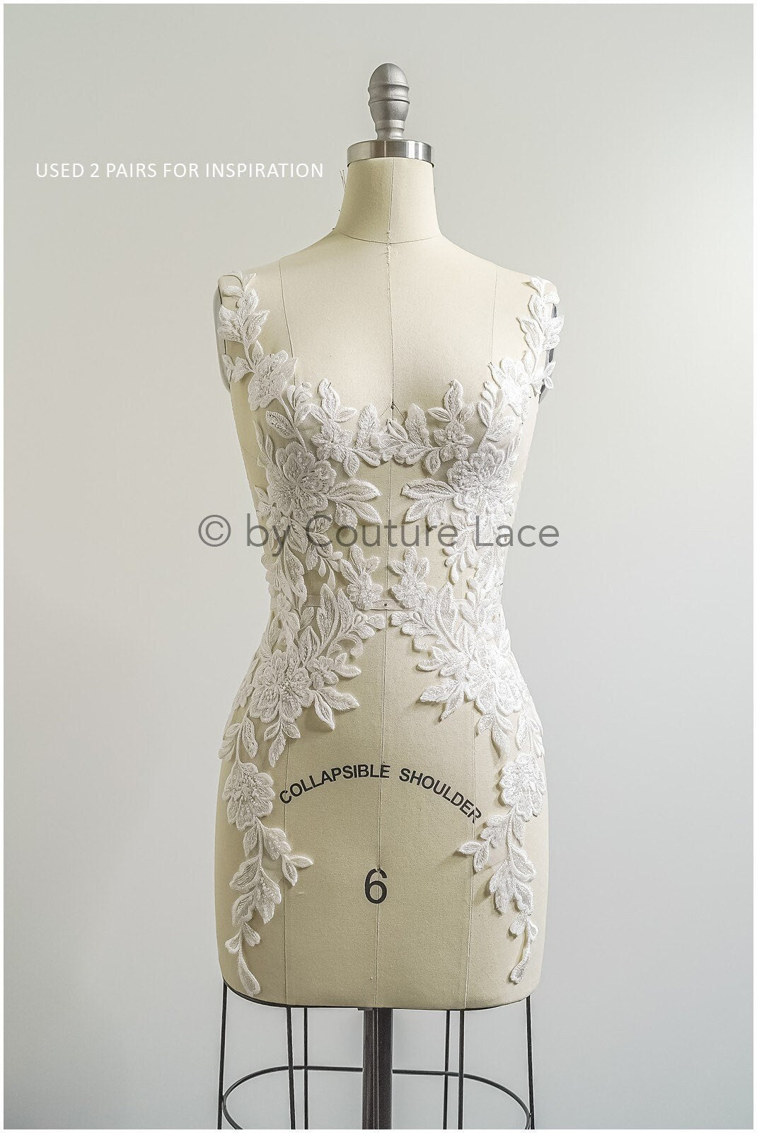 Romantische Perlenblüten Spitze Aufnäher/ Baumwollblume Applikation/ Brautkleid Spitzen Applikation/ Brautblumen Applikation// A22-299