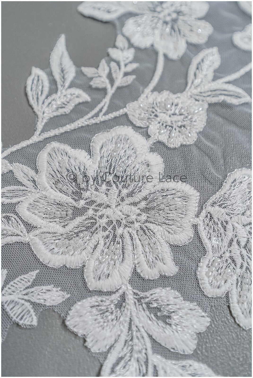 romantische Perlenblumen Spitze Aufnäher/ Baumwollblumen Applikation/ Brautkleid Spitzen Applikation// A22-300