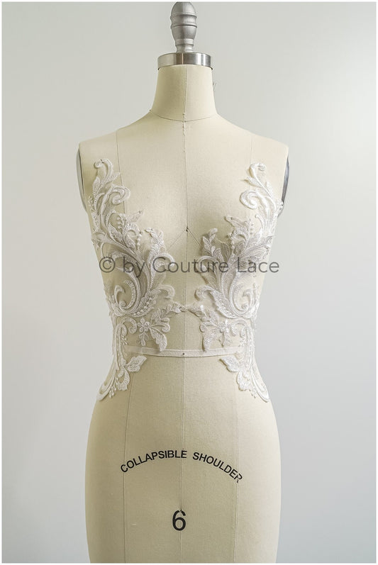romantische Wildblumen Spitze Aufnäher/ Baumwollblumen Applikation/ Brautkleid Spitze Applikation// A22-301