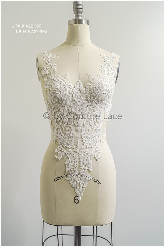 romantische Wildblumen Spitze Aufnäher/ Baumwollblumen Applikation/ Brautkleid Spitze Applikation// A22-304