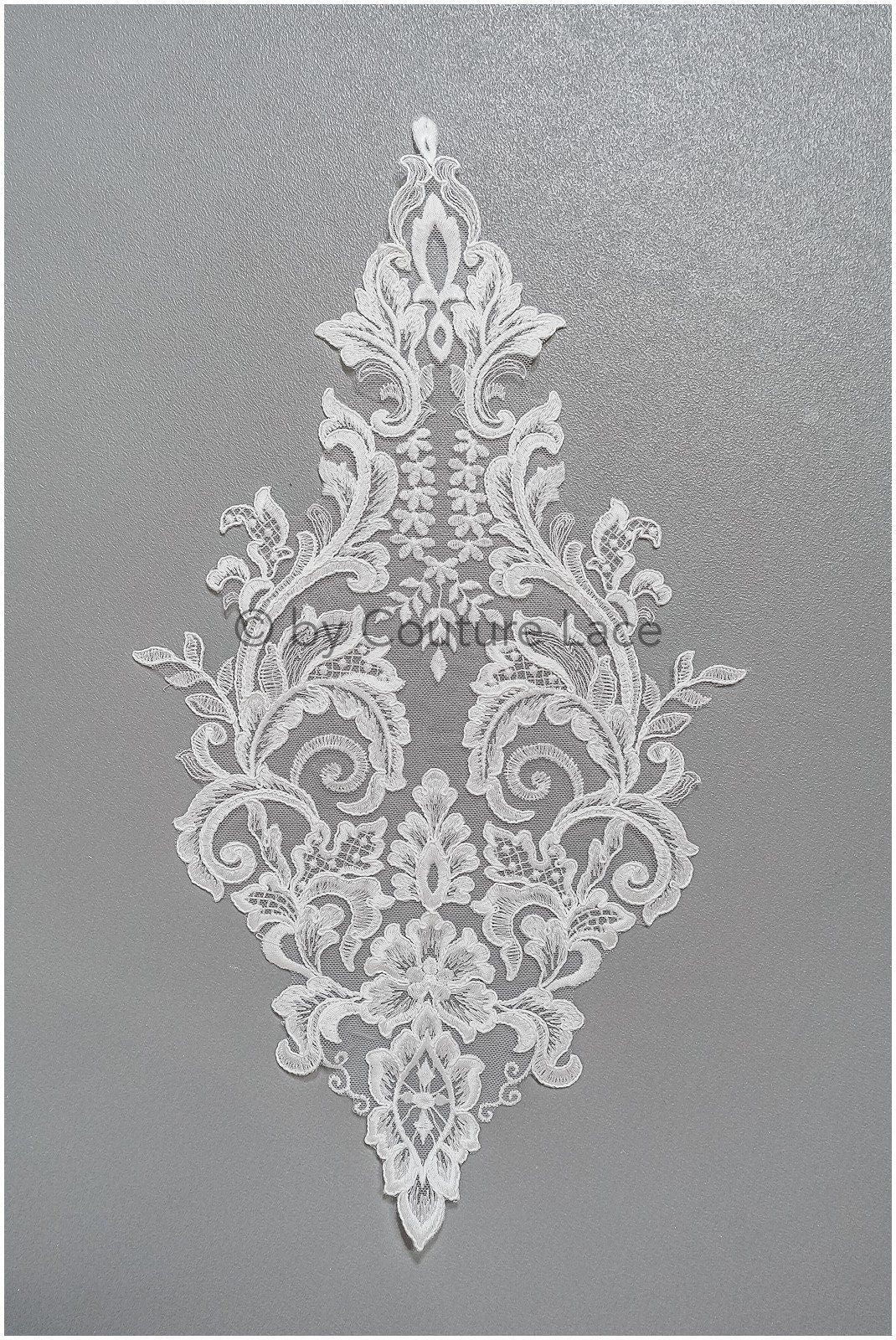 romantische Wildblumen Spitze Aufnäher/ Baumwollblumen Applikation/ Brautkleid Spitze Applikation// A22-304