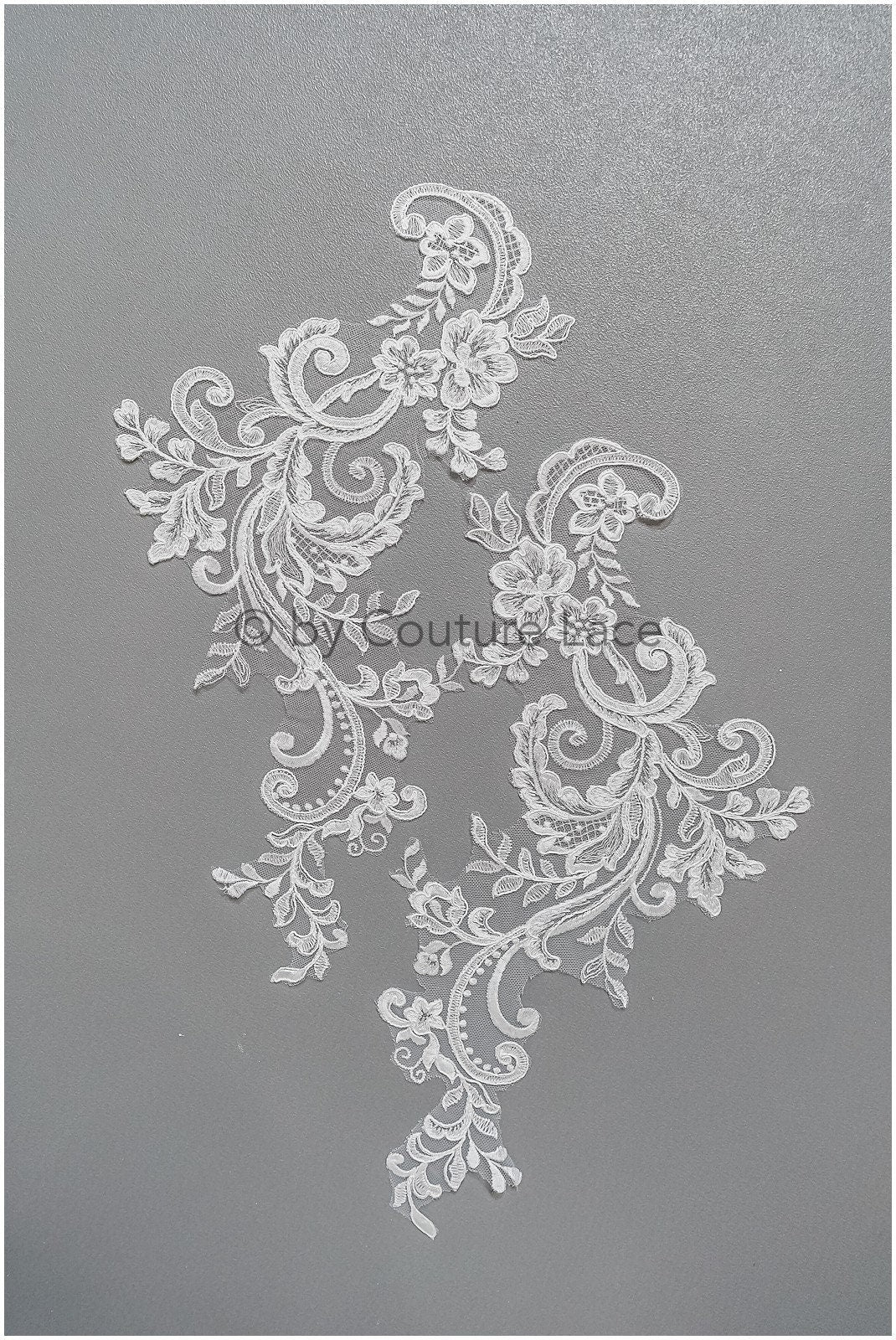 romantische Wildblumen Spitze Aufnäher/ Baumwollblumen Applikation/ Brautkleid Spitze Applikation// A22-305
