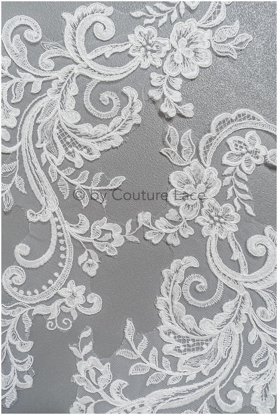 romantische Wildblumen Spitze Aufnäher/ Baumwollblumen Applikation/ Brautkleid Spitze Applikation// A22-305