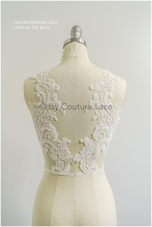 romantische Wildblumen Spitze Aufnäher/ Baumwollblumen Applikation/ Brautkleid Spitze Applikation// A22-305