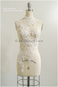 romantischer 3D Blumen Spitzen Aufnäher/ Baumwollblume Applikation/ Brautkleid Spitze Applikation/ Brautblumen Applikation// A22-287