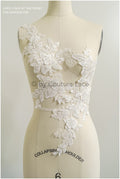 romantischer 3D Blumen Spitzen Aufnäher/ Baumwollblume Applikation/ Brautkleid Spitze Applikation/ Brautblumen Applikation// A22-287