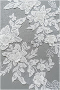 romantischer 3D Blumen Spitzen Aufnäher/ Baumwollblume Applikation/ Brautkleid Spitze Applikation/ Brautblumen Applikation// A22-287