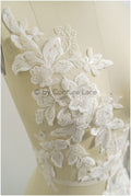 romantischer 3D Blumen Spitzen Aufnäher/ Baumwollblume Applikation/ Brautkleid Spitze Applikation/ Brautblume Applikation// A22-288