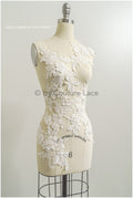 romantischer 3D Blumen Spitzen Aufnäher/ Baumwollblume Applikation/ Brautkleid Spitze Applikation/ Brautblume Applikation// A22-288
