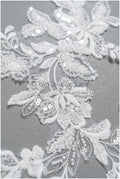 romantische Perlenblumen Spitze Aufnäher/ Baumwollblumen Applikation/ Brautkleid Spitze Applikation// A22-291