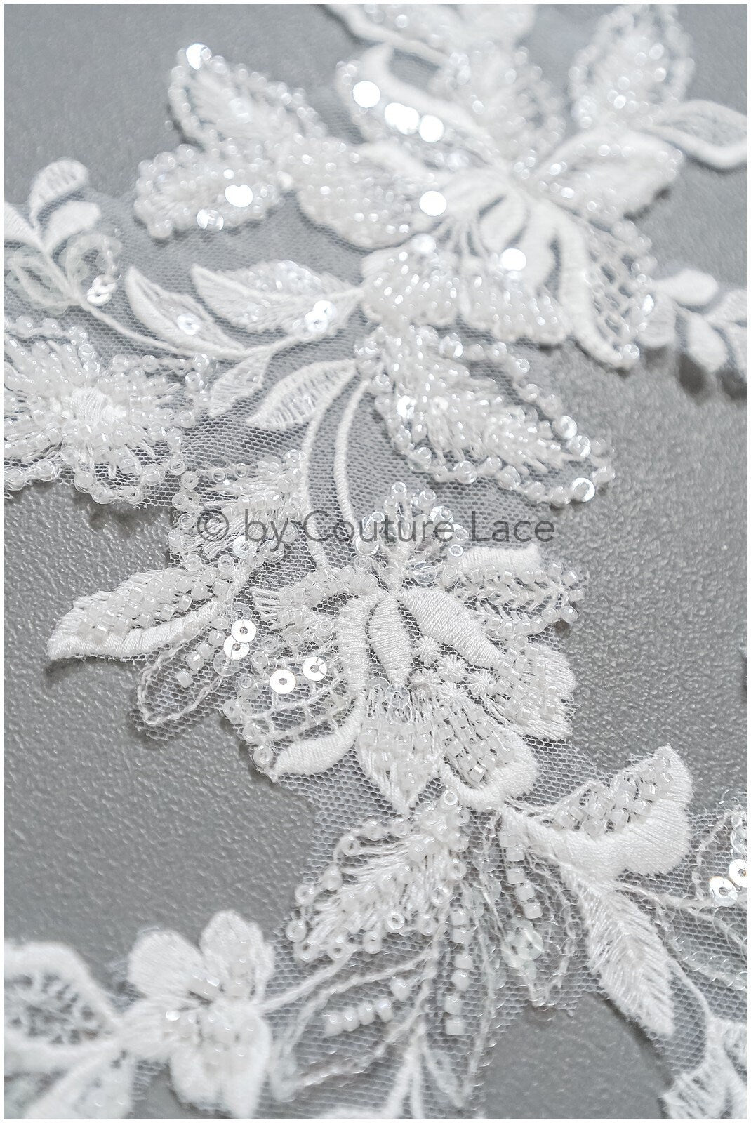 romantische Perlenblumen Spitze Aufnäher/ Baumwollblumen Applikation/ Brautkleid Spitze Applikation// A22-291