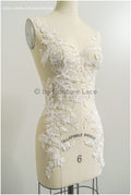 romantische Perlenblumen Spitze Aufnäher/ Baumwollblumen Applikation/ Brautkleid Spitze Applikation// A22-291