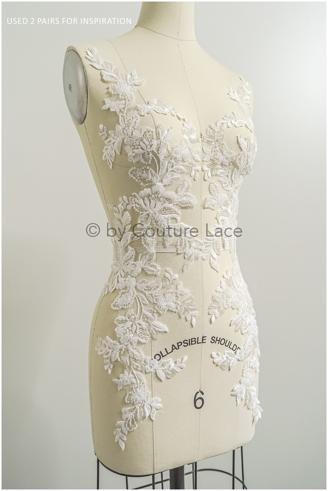 romantische Perlenblumen Spitze Aufnäher/ Baumwollblumen Applikation/ Brautkleid Spitze Applikation// A22-291