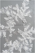 romantische Perlenblumen Spitze Aufnäher/ Baumwollblumen Applikation/ Brautkleid Spitze Applikation// A22-291