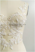romantische Perlenblumen Spitze Aufnäher/ Baumwollblumen Applikation/ Brautkleid Spitze Applikation// A22-291