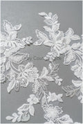romantische Perlenblumen Spitze Aufnäher/ Baumwollblumen Applikation/ Brautkleid Spitze Applikation// A22-291