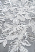 Romantische Perlenblumen Spitze Aufnäher/ Baumwollblume Applikation/ Brautkleid Spitze Applikation/ Brautblume Applikation// A22-292