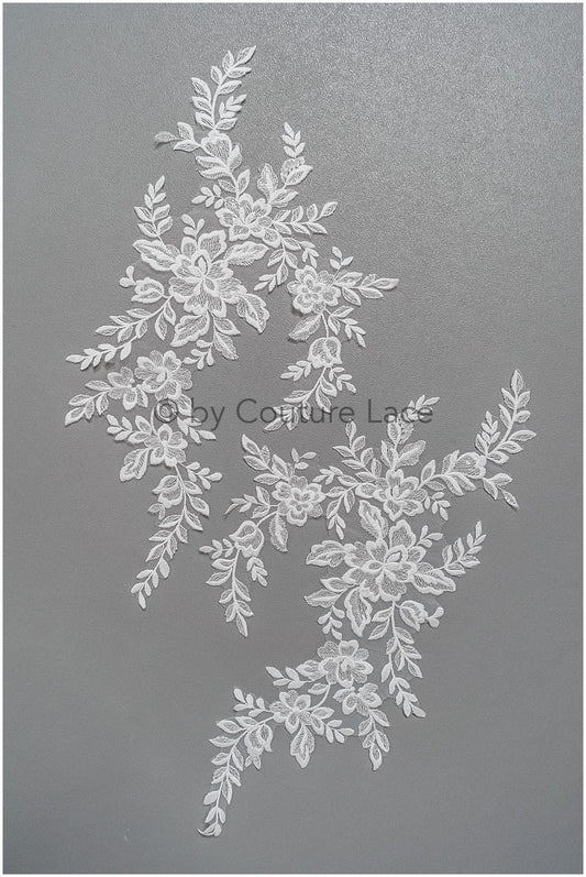 romantischer Blumen-Aufnäher/ Baumwollblumen Applikation/ Brautblumen Applikation/ Brautblumen Applikation// A22-294