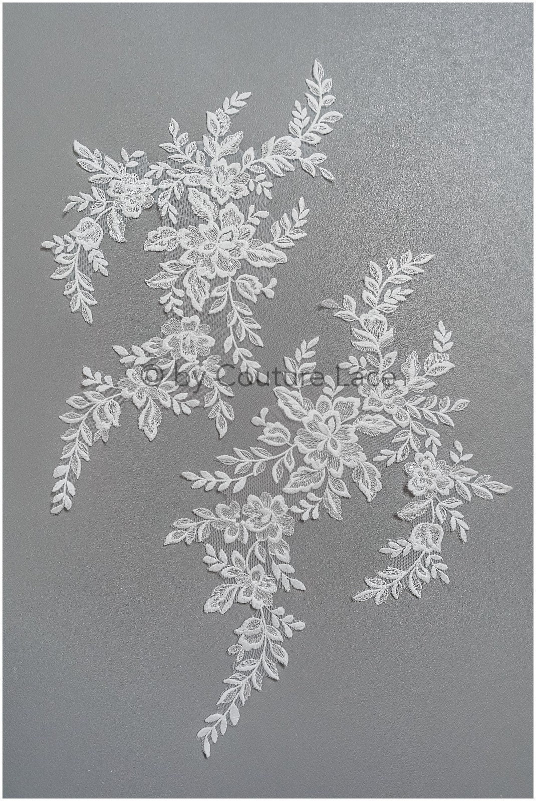 romantischer Blumen-Aufnäher/ Baumwollblumen Applikation/ Brautblumen Applikation/ Brautblumen Applikation// A22-294