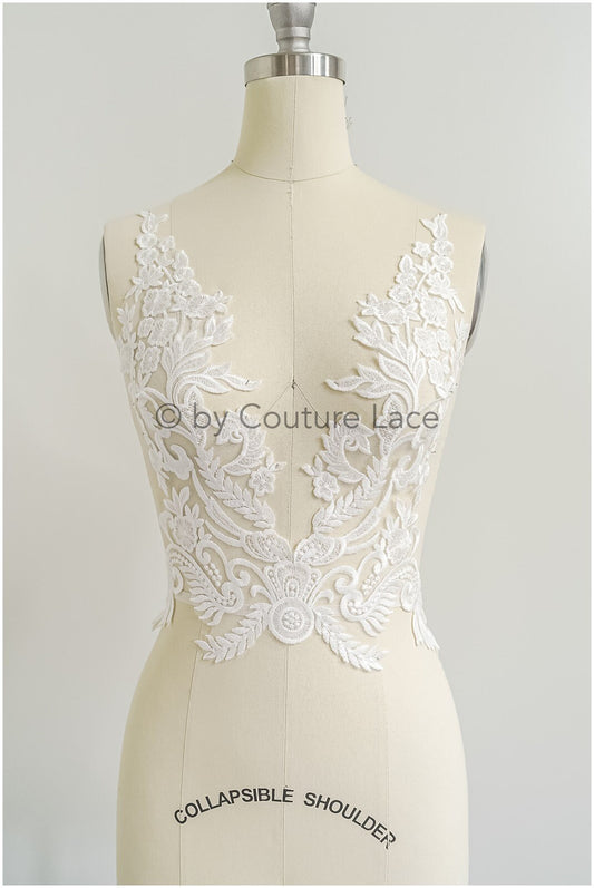 romantische Boho Blumen Spitze Aufnäher/ Baumwolle Blumen Applikation/ Brautkleid Spitzen Applikation// A22-316