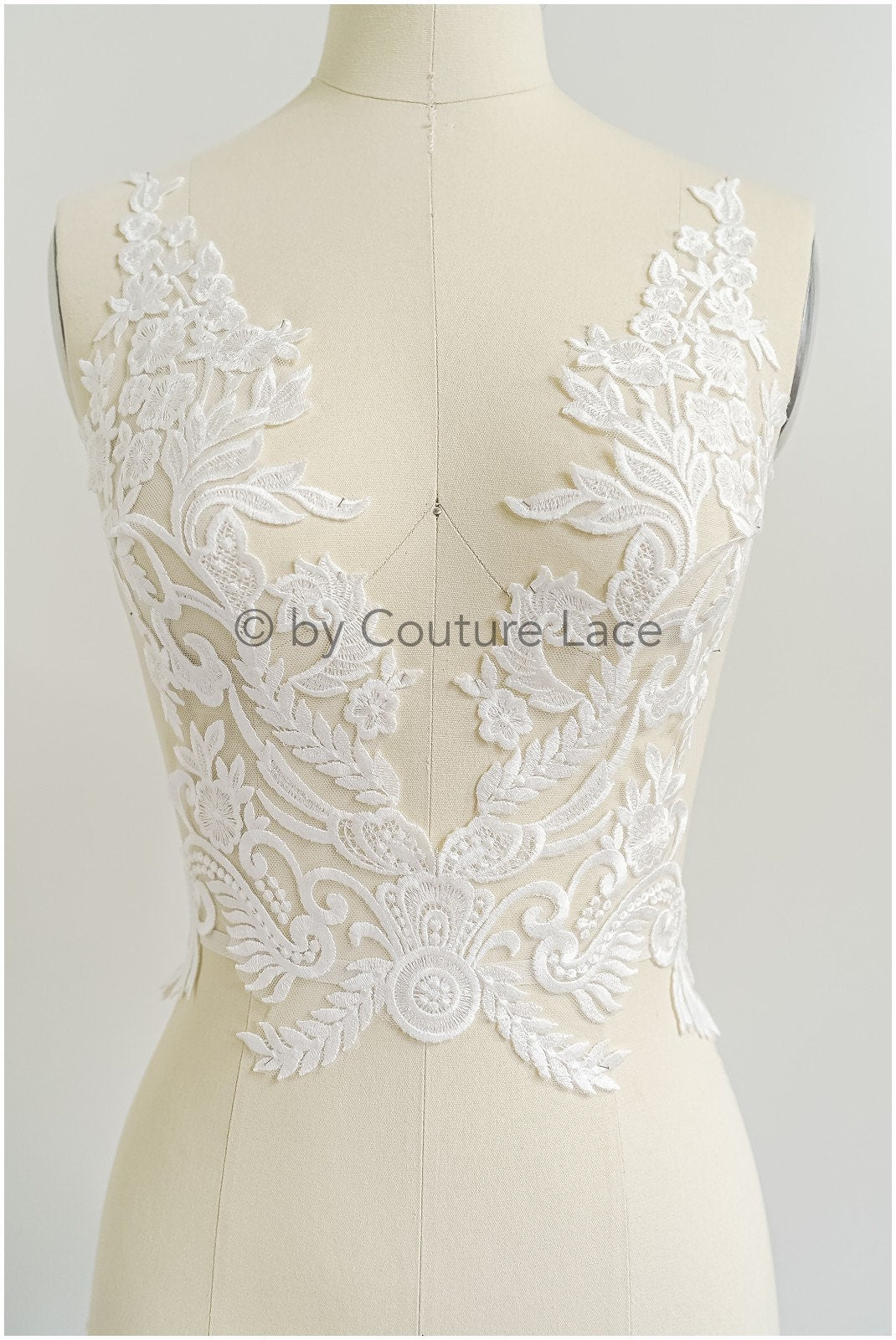 romantische Boho Blumen Spitze Aufnäher/ Baumwolle Blumen Applikation/ Brautkleid Spitzen Applikation// A22-316
