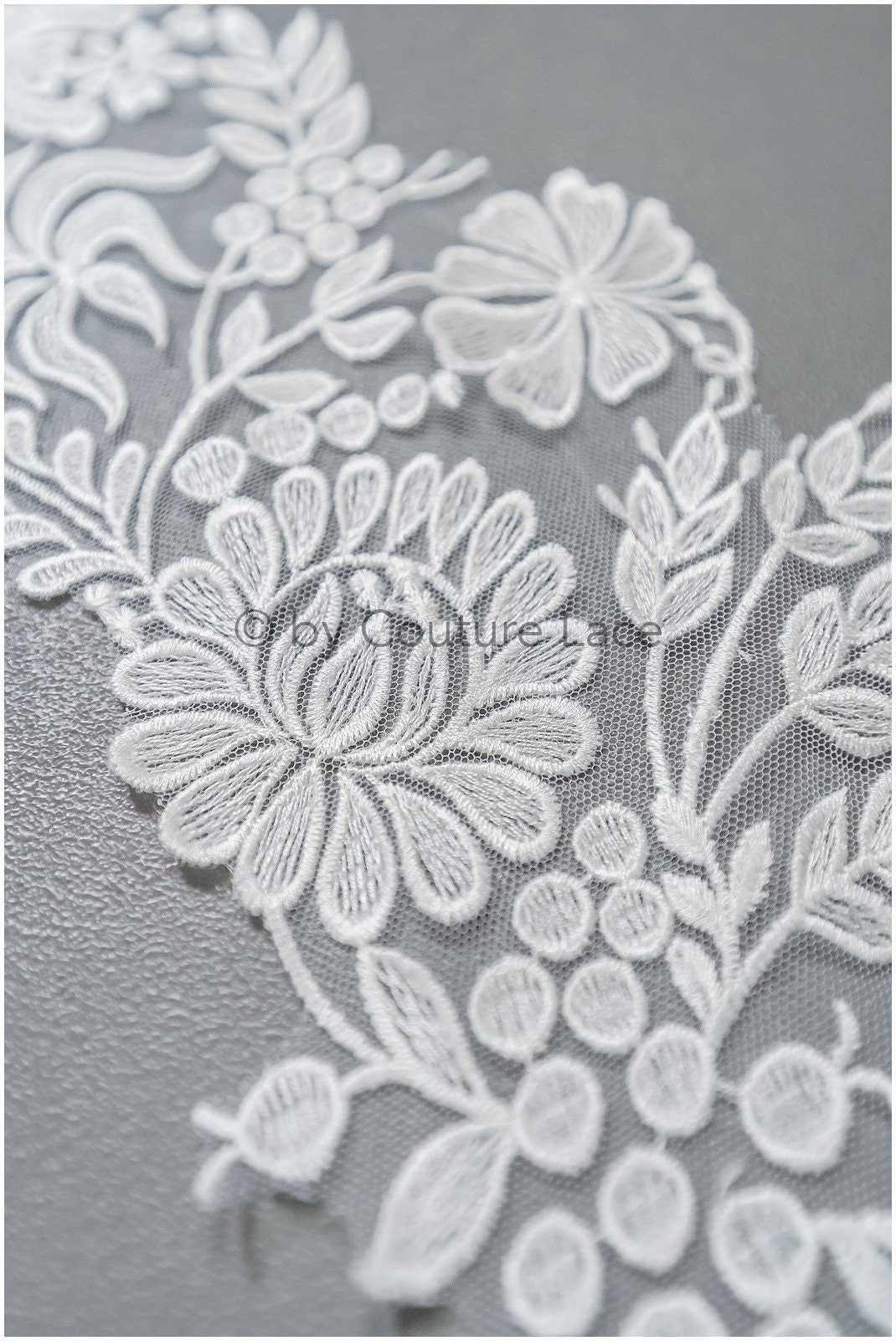 romantischer Boho Spitzengürtel/ Baumwolle Blumen Applikation/ Brautkleid Spitze Applikation// A22-313