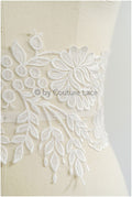 romantischer Boho Spitzengürtel/ Baumwolle Blumen Applikation/ Brautkleid Spitze Applikation// A22-313