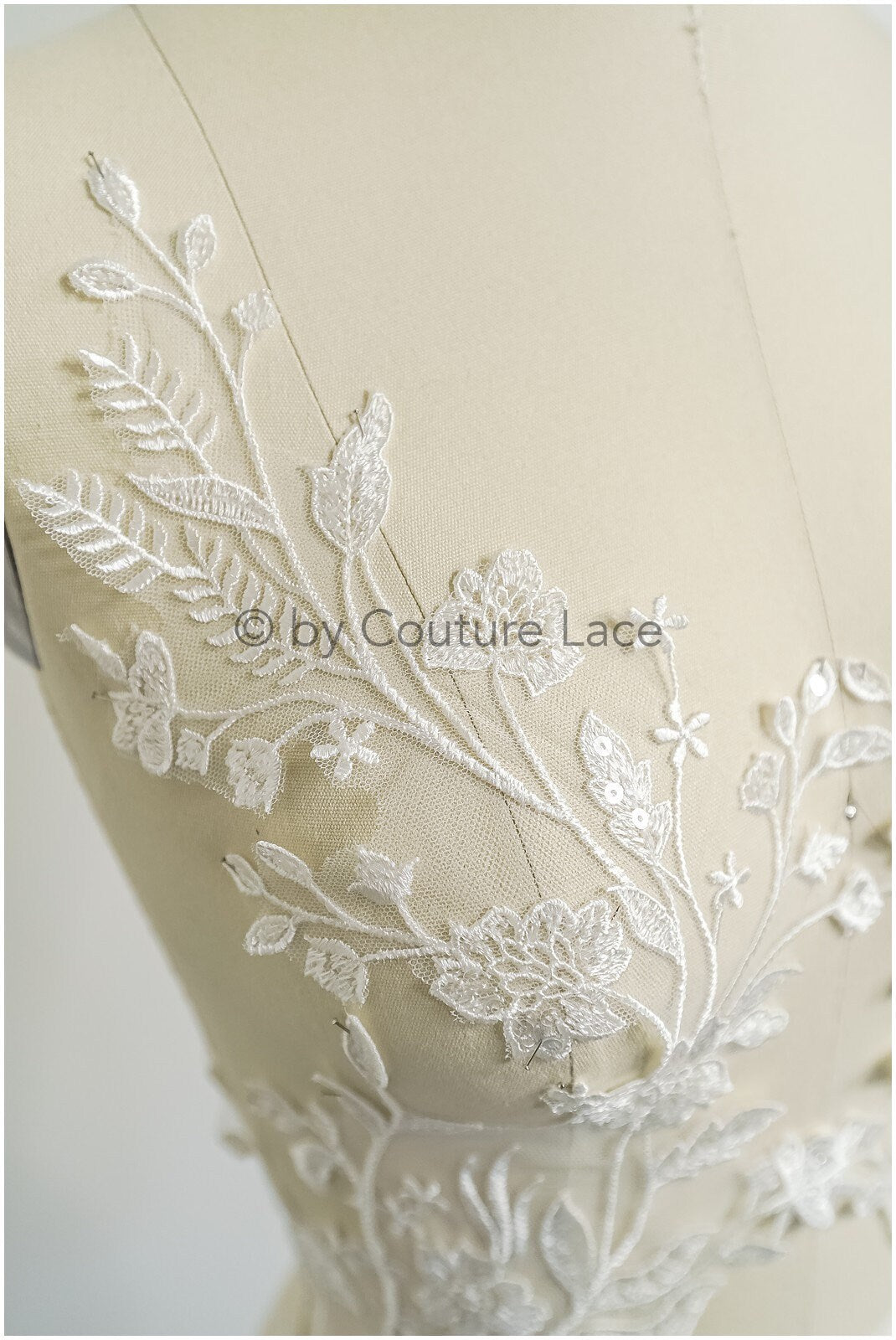 Romantische Wildblumen Spitze Aufnäher/ Baumwollblumen Applikation/ Brautkleid Spitze Applikation// A22-311