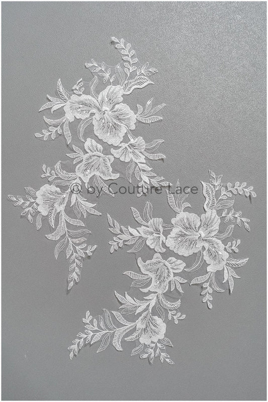 romantische Wildblumen Spitze Aufnäher/ Baumwollblumen Applikation/ Brautblumen Applikation/ Brautblumen Applikation// A22-295