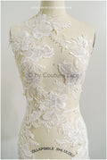 Romantische Wildblumen Spitze Aufnäher/ Baumwolle Blumen Applikation/ Brautkleid Spitze Applikation/ Brautblume Applikation// A22-296