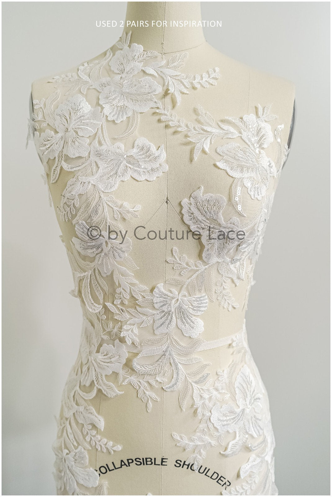 Romantische Wildblumen Spitze Aufnäher/ Baumwolle Blumen Applikation/ Brautkleid Spitze Applikation/ Brautblume Applikation// A22-296