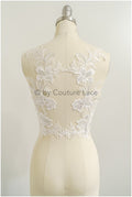 Romantische Wildblumen Spitze Aufnäher/ Baumwolle Blumen Applikation/ Brautkleid Spitze Applikation/ Brautblume Applikation// A22-296