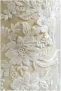 romantische Perlenblumen Spitze Aufnäher/ Baumwollblumen Applikation/ Brautkleid Spitze Applikation/ Brautblume Applikation// A22-298