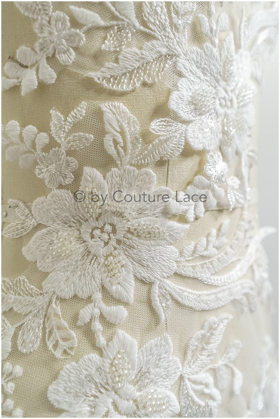 romantische Perlenblumen Spitze Aufnäher/ Baumwollblumen Applikation/ Brautkleid Spitze Applikation/ Brautblume Applikation// A22-298