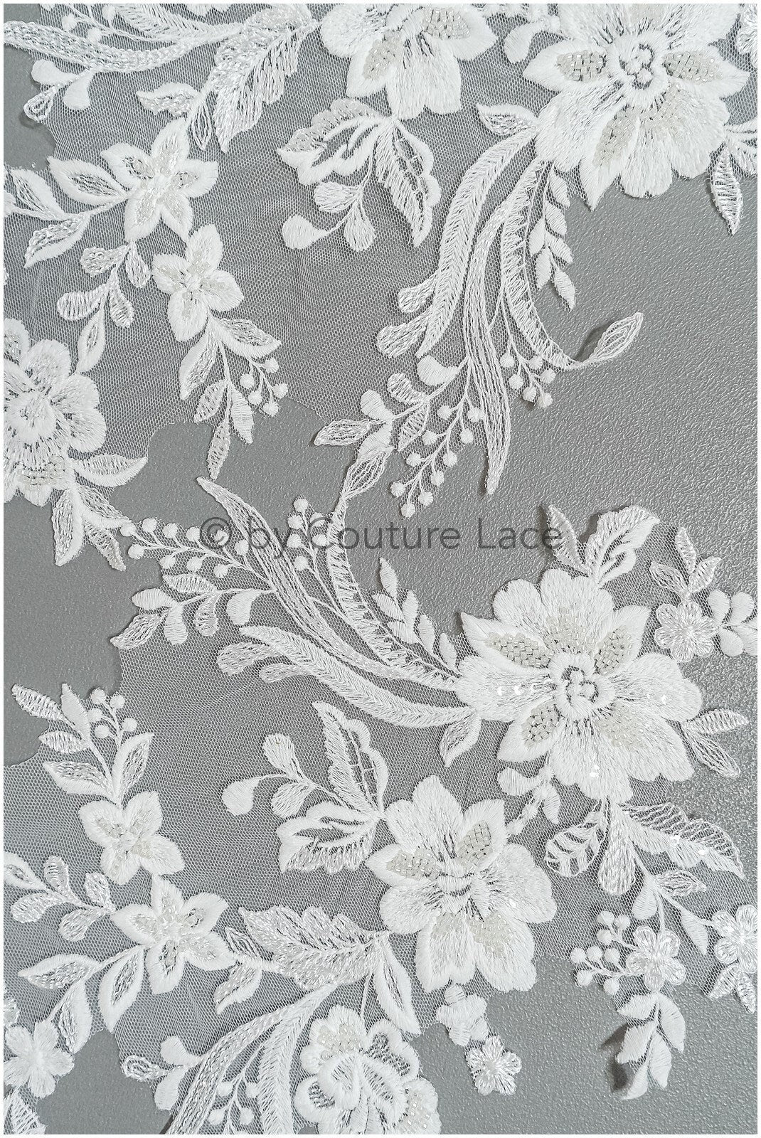 romantische Perlenblumen Spitze Aufnäher/ Baumwollblumen Applikation/ Brautkleid Spitze Applikation/ Brautblume Applikation// A22-298
