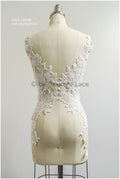 Romantische Perlenblüten Spitze Aufnäher/ Baumwollblume Applikation/ Brautkleid Spitzen Applikation/ Brautblumen Applikation// A22-299