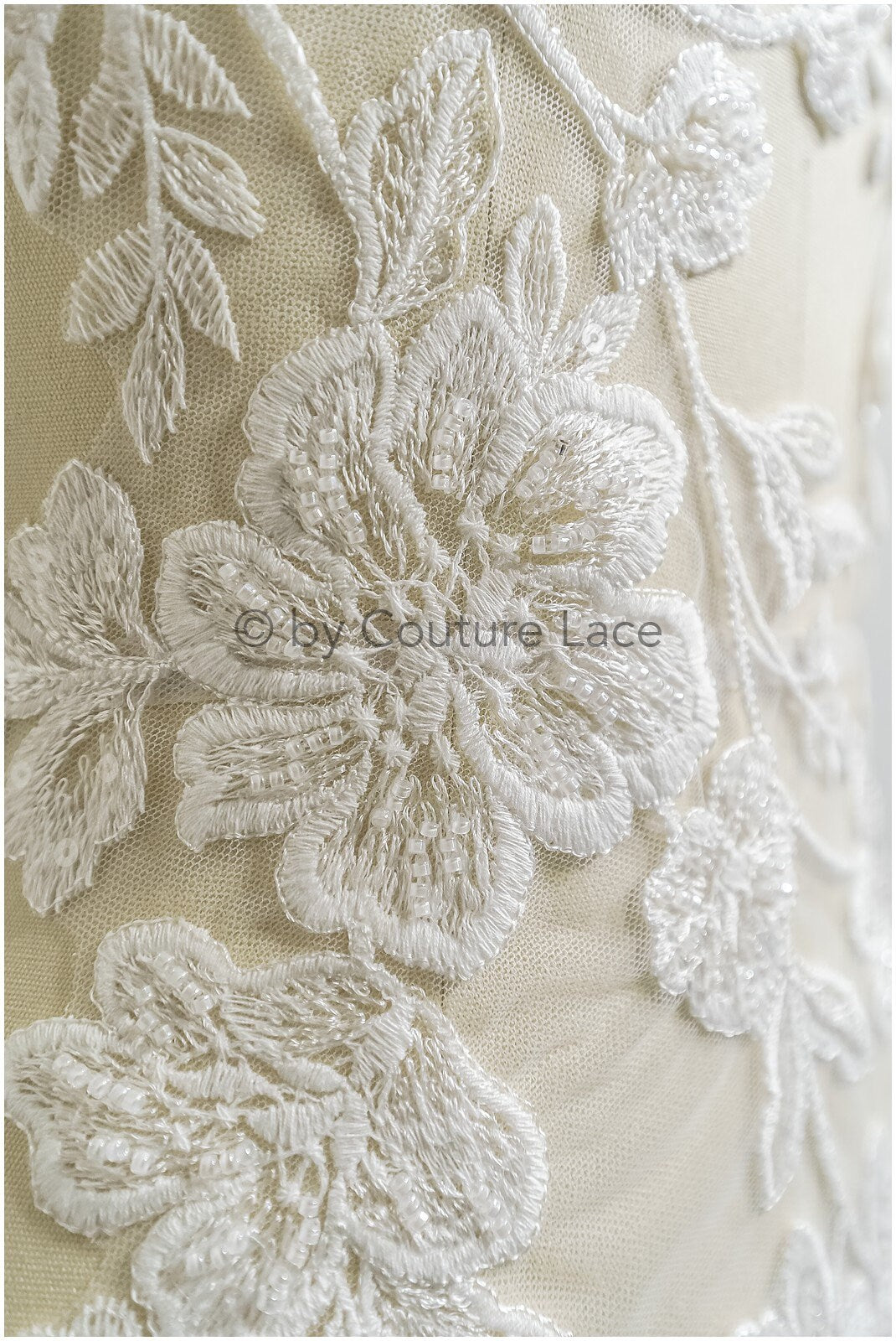 romantische Perlenblumen Spitze Aufnäher/ Baumwollblumen Applikation/ Brautkleid Spitzen Applikation// A22-300
