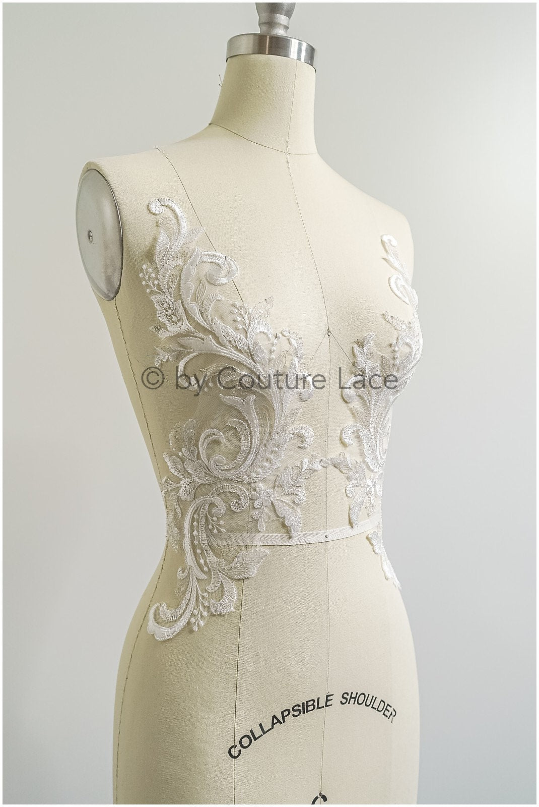 romantische Wildblumen Spitze Aufnäher/ Baumwollblumen Applikation/ Brautkleid Spitze Applikation// A22-301
