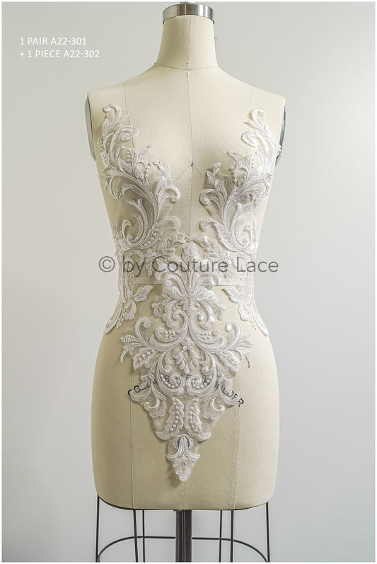 romantische Wildblumen Spitze Aufnäher/ Baumwollblumen Applikation/ Brautkleid Spitze Applikation// A22-302