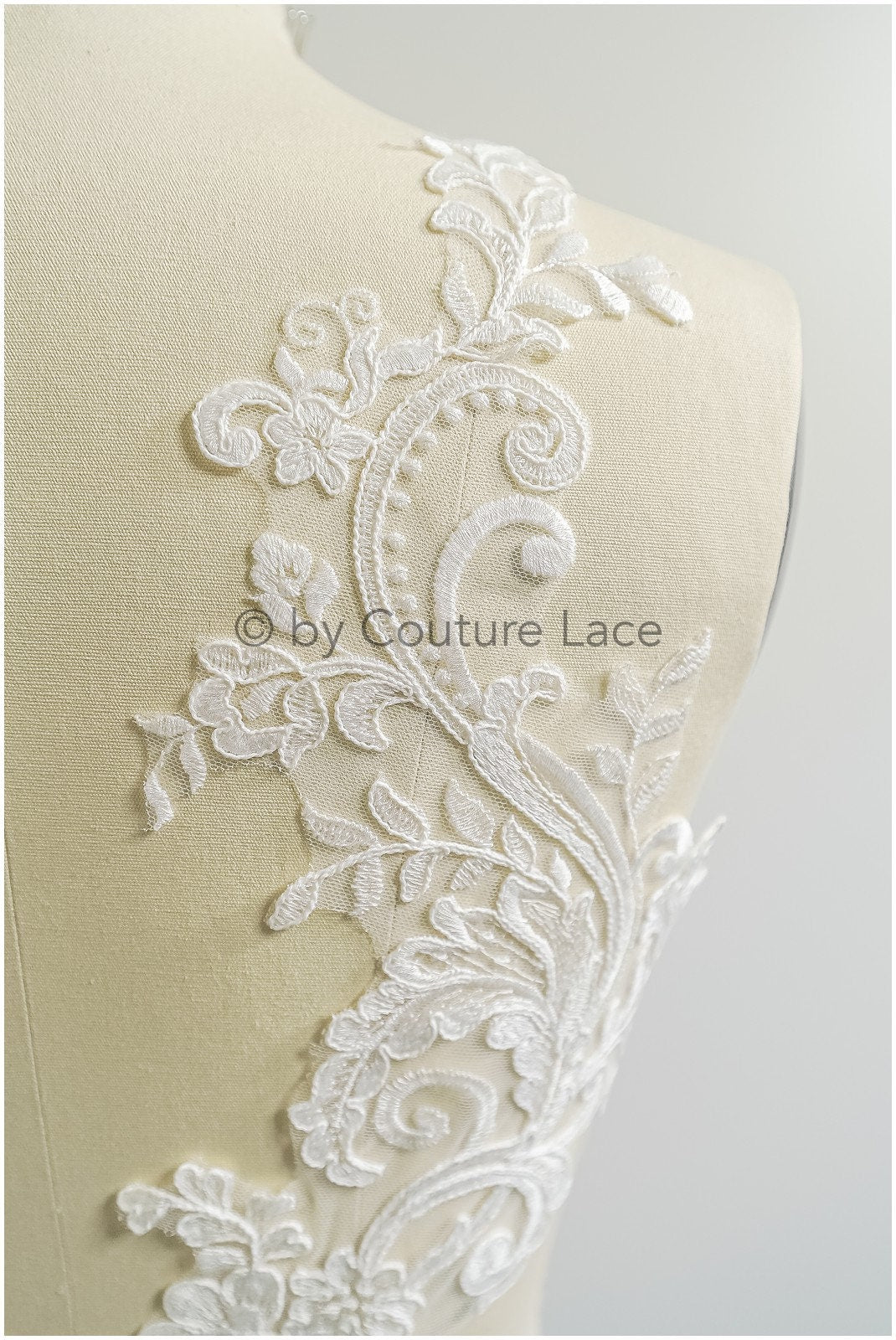romantische Wildblumen Spitze Aufnäher/ Baumwollblumen Applikation/ Brautkleid Spitze Applikation// A22-305