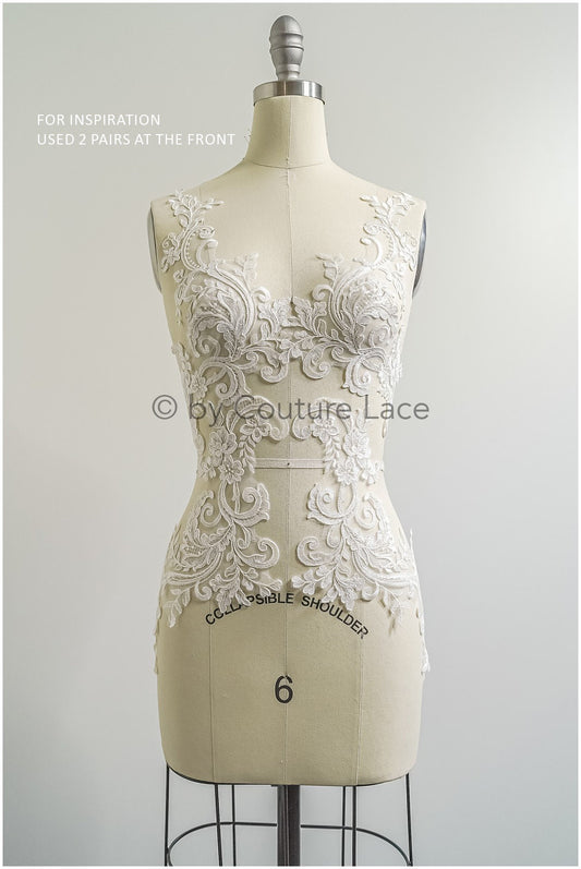 romantische Wildblumen Spitze Aufnäher/ Baumwollblumen Applikation/ Brautkleid Spitze Applikation// A22-305