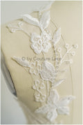 romantische Wildblumen Spitze Aufnäher/ Baumwolle Bestickte Blumen Applikation/ Brautkleid Applikation// A23-314
