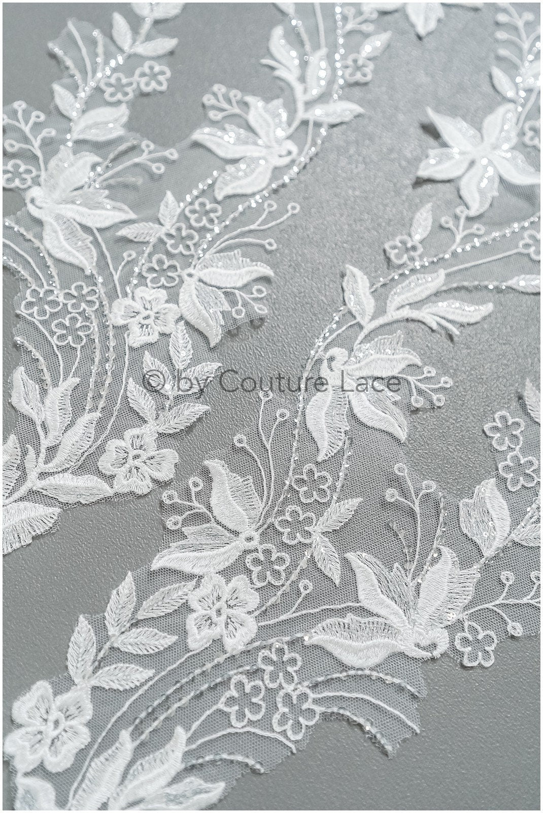 romantische Wildblumen Spitze Aufnäher/ Baumwolle Bestickte Blumen Applikation/ Brautkleid Applikation// A23-314